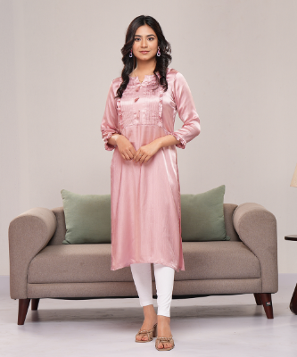 Picture of Winner Style Trendy & Stylish Lavender Tensile Pleat and Frill Work Kurti for Women by Winner Style