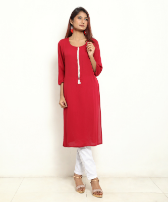 Picture of Winner Style Trendy & Stylish Maroon Cherry Georette Karchupi Work Kurti for Women by Winner Style