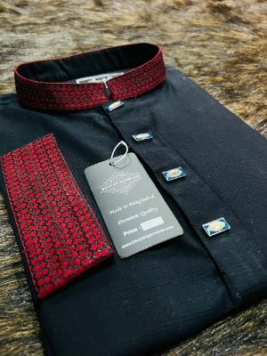 Buy Indian Cotton Semi Long Embroidery Panjabi P-N26 at Best Price in Bangladesh