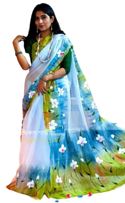 Buy Exclusive Hand Print Half Silk Sharee SP-139 at Best Price In Bangladesh
