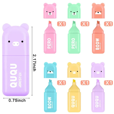 Picture of Highlighter Pens, Pastel Colors Highlighter Set, Chisel Tip Marker Pens for Adults Kids Students Planner Notes, Office School Supplies (6 pes box Macaron Colors)