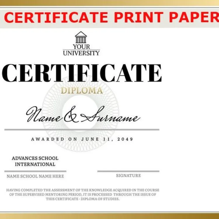 Picture of Certificate Print paper (160gsm A4) - 10pcs