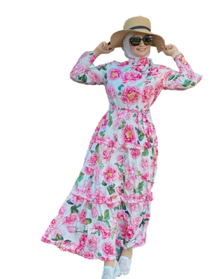 Buy 3D Digital Print Stiched Linen Gown with koti GL-P22 at Best Price in Bangladesh