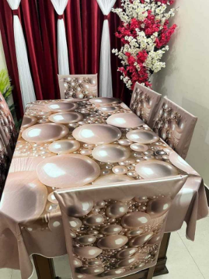 Buy 3D Print Premium Dining Table Cloth & Chiar Cover Set 7 in 1 TC-100 at Best Prices in Bangladesh