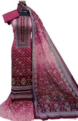 Buy Indian Gong Buticks Embroidery Cotton 3 Piece 3R-H5 Online at Best Price in Bangladesh