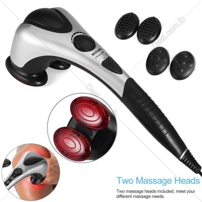 Picture of Handheld Back Massager Double Head Electric Full Body Massager Infrared Massage Hammer for Muscles Head Neck Shoulder Back Leg Foot