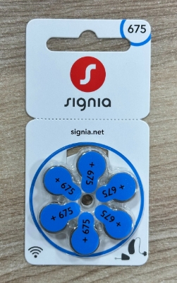 Picture of Signia Hearing Aid Battery Size 675, Pack of 6 Batteries, (Model: A3413_ S675-18), Silver, 1 Strip( 1 pata)