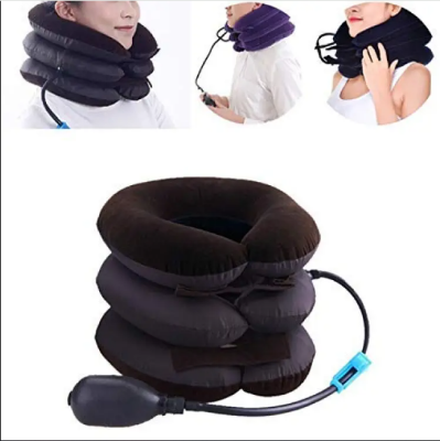 Picture of Neckline Pillow Pneumatic Air Bag 3 Tier Inflatable for Cervical Spine Neck Rest Support Massagers Pillow Neck Pillow for Back Pain, Sleeping Travel, Car seat