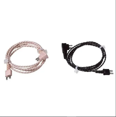 Picture of 2pin Universal Black/Beige Adapter Cable Hearing Aid Receiver For Pocket Wire Standard Power Cord