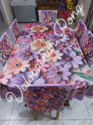 Buy 3D Print Premium Dining Table Cloth & Chiar Cover Set 7 in 1 TC-103 at Best Prices in Bangladesh