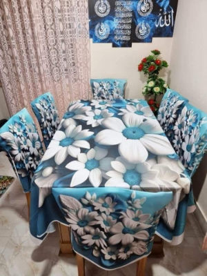 Buy 3D Print Premium Dining Table Cloth & Chiar Cover Set 7 in 1 TC-105 at Best Prices in Bangladesh