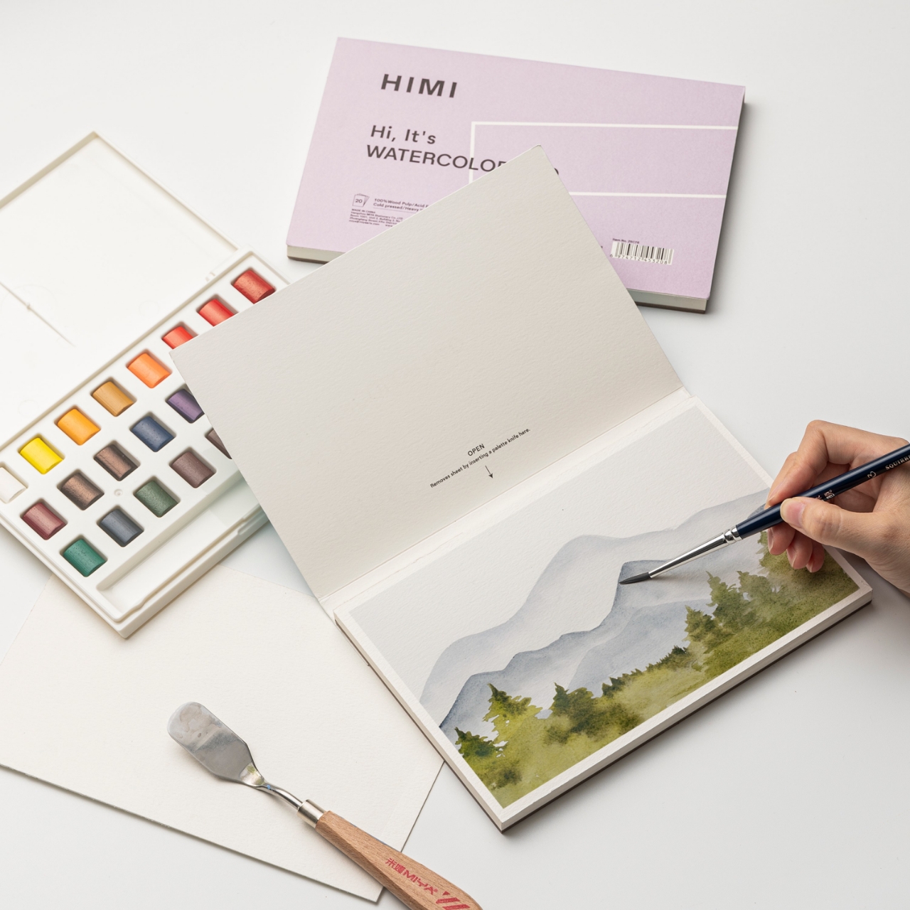 Picture of HIMI Watercolor Pad 5.5x8.5 Inch (50 Sheets)