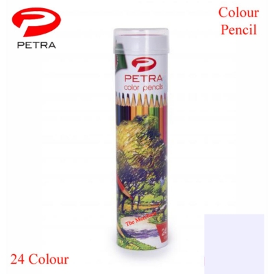 Picture of Petra 24 color color pencil Round tin Multicolor