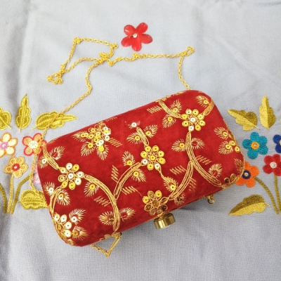 Picture of Premium Quality Embroidered Hand Purse/ Bag For Woman & Girls (Imported) Model-PCB1100A - Purse for Women