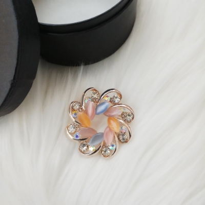 Picture of Stone & Metal Brooch /Hijab Pin/ Saree Pin for Women (Golden) (Imported) Model-BRC-1114 - 1 Piece - Brooch - Brooch for Women - হিজাব পিন