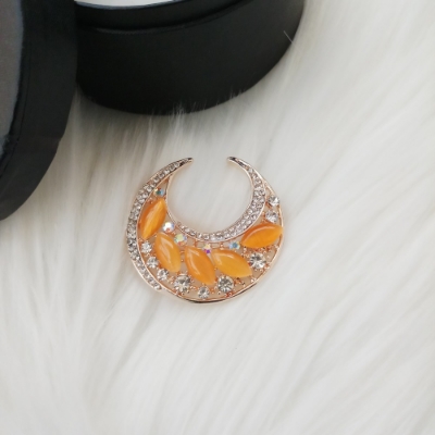 Picture of Stone & Metal Brooch /Hijab Pin/ Saree Pin for Women (Golden) (Imported) Model-BRC-1115 - 1 Piece - Brooch - Brooch for Women - হিজাব পিন