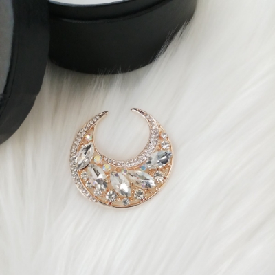 Picture of Stone & Metal Brooch /Hijab Pin/ Saree Pin for Women (Golden) (Imported) Model-BRC-1116 - 1 Piece - Brooch - Brooch for Women - হিজাব পিন