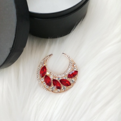 Picture of Stone & Metal Brooch /Hijab Pin/ Saree Pin for Women (Golden) (Imported) Model-BRC-1116 - 1 Piece - Brooch - Brooch for Women - হিজাব পিন