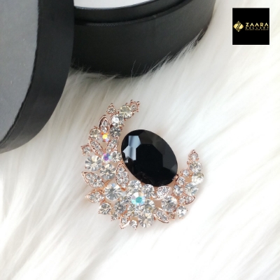 Picture of Stone & Metal Brooch /Hijab Pin/ Saree Pin for Women (Golden) (Imported) Model-BRC-1117 - 1 Piece - Brooch - Brooch for Women - হিজাব পিন