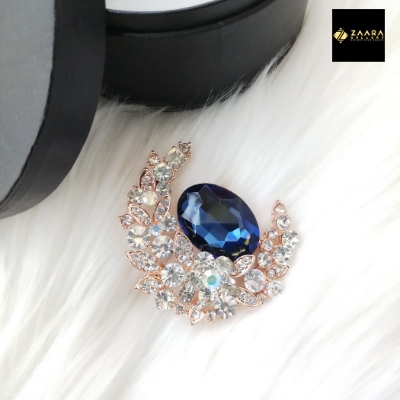 Picture of Stone & Metal Brooch /Hijab Pin/ Saree Pin for Women (Golden) (Imported) Model-BRC-1117 - 1 Piece - Brooch - Brooch for Women - হিজাব পিন