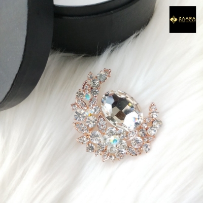 Picture of Stone & Metal Brooch /Hijab Pin/ Saree Pin for Women (Golden) (Imported) Model-BRC-1117 - 1 Piece - Brooch - Brooch for Women - হিজাব পিন