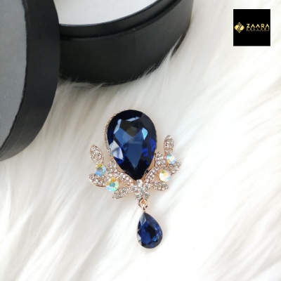 Picture of Stone & Metal Brooch /Hijab Pin/ Saree Pin for Women (Golden) (Imported) Model-BRC-1118 - 1 Piece - Brooch - Brooch for Women - হিজাব পিন