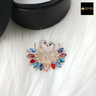 Picture of Stone & Metal Brooch /Hijab Pin/ Saree Pin for Women (Golden) (Imported) Model-BRC-1119 - 1 Piece - Brooch - Brooch for Women - হিজাব পিন