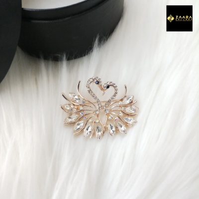 Picture of Stone & Metal Brooch /Hijab Pin/ Saree Pin for Women (Golden) (Imported) Model-BRC-1119 - 1 Piece - Brooch - Brooch for Women - হিজাব পিন