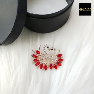 Picture of Stone & Metal Brooch /Hijab Pin/ Saree Pin for Women (Golden) (Imported) Model-BRC-1119 - 1 Piece - Brooch - Brooch for Women - হিজাব পিন