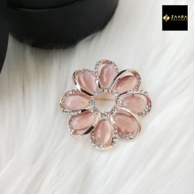 Picture of Stone & Metal Brooch /Hijab Pin/ Saree Pin for Women (Golden) (Imported) Model-BRC-1120 - 1 Piece - Brooch - Brooch for Women - হিজাব পিন