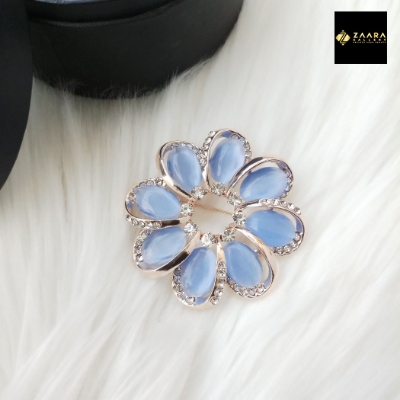 Picture of Stone & Metal Brooch /Hijab Pin/ Saree Pin for Women (Golden) (Imported) Model-BRC-1120 - 1 Piece - Brooch - Brooch for Women - হিজাব পিন