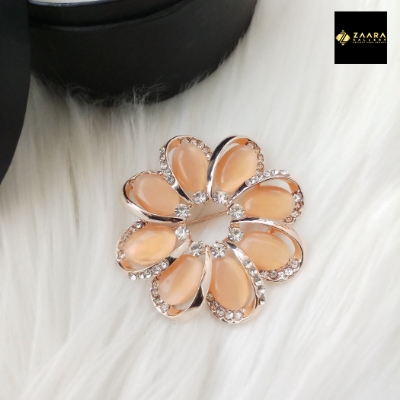 Picture of Stone & Metal Brooch /Hijab Pin/ Saree Pin for Women (Golden) (Imported) Model-BRC-1120 - 1 Piece - Brooch - Brooch for Women - হিজাব পিন