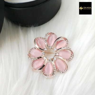 Picture of Stone & Metal Brooch /Hijab Pin/ Saree Pin for Women (Golden) (Imported) Model-BRC-1120 - 1 Piece - Brooch - Brooch for Women - হিজাব পিন