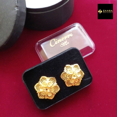 Picture of Forming Gold Plated Earrings 1.5 Gram Gold Color Polish (Imported) For Women - 1 Pair Model-CTE9223 - Gold Plated Earrings - Earrings - Ear rings