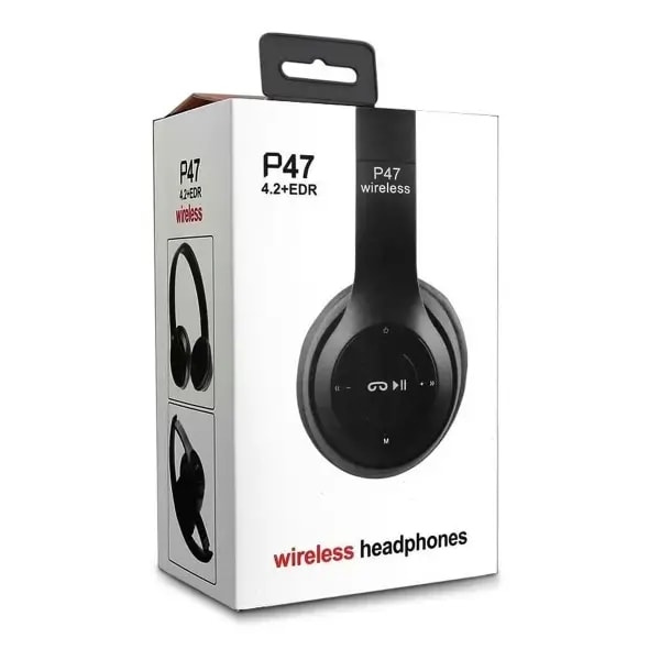 Picture of P47 Stereo Head Mounted Bluetooth Headphones Multifunctional Headset Wireless Phone Speakerphone - Black