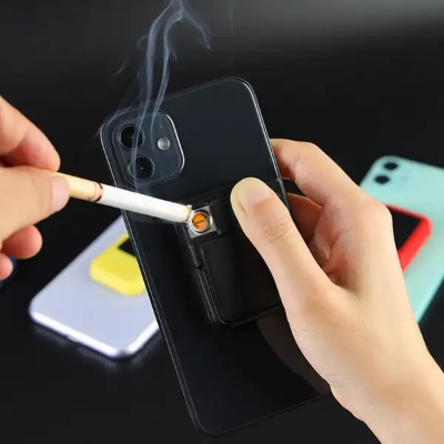 Picture of 2-in-1 USB Lighter and Phone Holder: Multi-Functional Waterproof and Windproof Lighter Dual-Purpose Lighter and Phone Stand