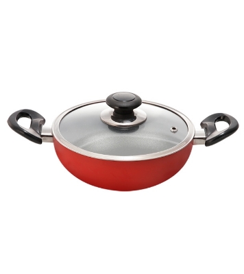 Buy Topper Nonstick Glamour Deep Fry Pan with Lid (Red) 28 cm Online