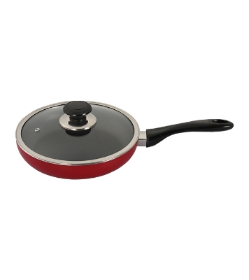 Picture of Topper Nonstick Glamour Fry Pan With Lid Red 24 Cm