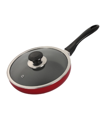 Picture of Topper Nonstick Glamour Fry Pan With Lid (Red) 28 cm Induction Bottom