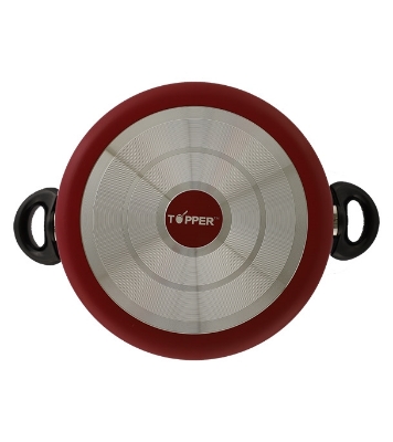 Picture of TOPPER Nonstick Glamour Casserole With Lid (Red) 28 cm Induction Bottom