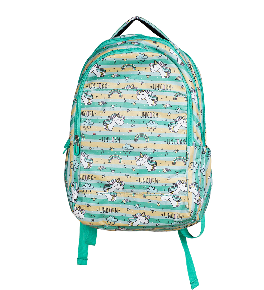 Picture of Travello Kity School Bag Durable Polyester multicolor Fabric- Unicorn Aqua