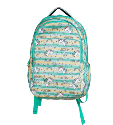 Picture of Travello Kity School Bag Durable Polyester multicolor Fabric- Unicorn Aqua
