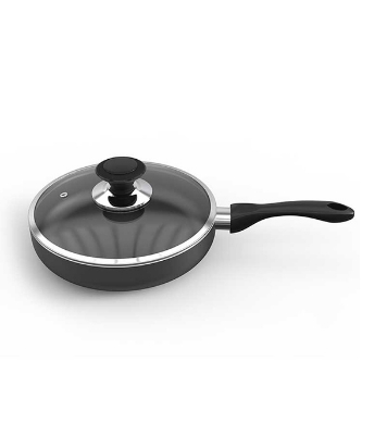 Buy TPR NS Glamour Fry Pan with Lid (Ash) -30 CM Online