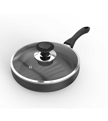 Buy TPR NS Glamour Fry Pan with Lid (Ash) -30 CM Online