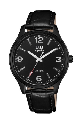 Buy Q&Q S00A-008PY Superior Black Dial Analog Leather Belt Watch for Men at Best Price In Bangladesh