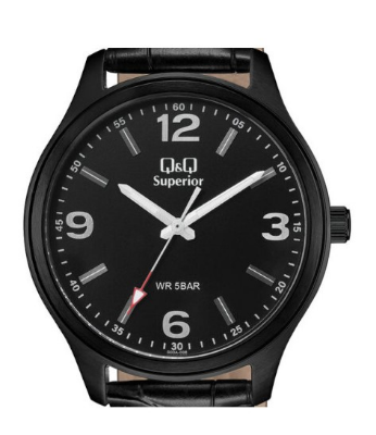 Buy Q&Q S00A-008PY Superior Black Dial Analog Leather Belt Watch for Men at Best Price In Bangladesh