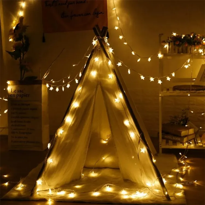 Picture of Led Star String Fairy Light-Golden