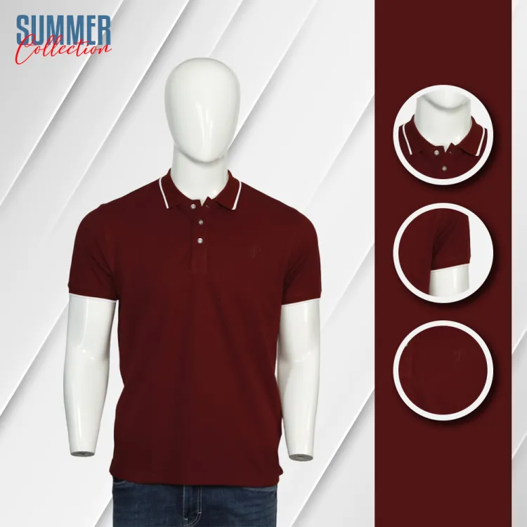 Buy Fine Tex Clothing Maroon Color Premium Quality Polo T-Shirt For Men(Polo T-Shirt For Men) at Best Price in Bangladesh