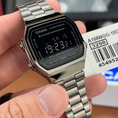 Buy Casio Classic Illuminator Digital Gray Chain Watch A168WGG-1BDF Online at Best Price In Bangladesh