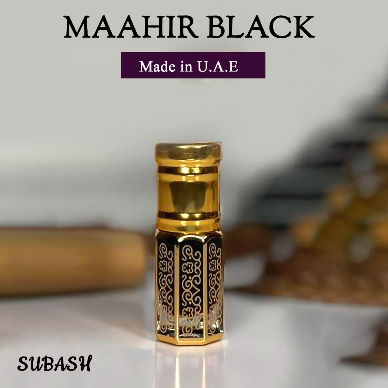 Picture of Maahir Black Made In U.A.E Premium Natural Arabian long lasting attar for man 12m 3ml
